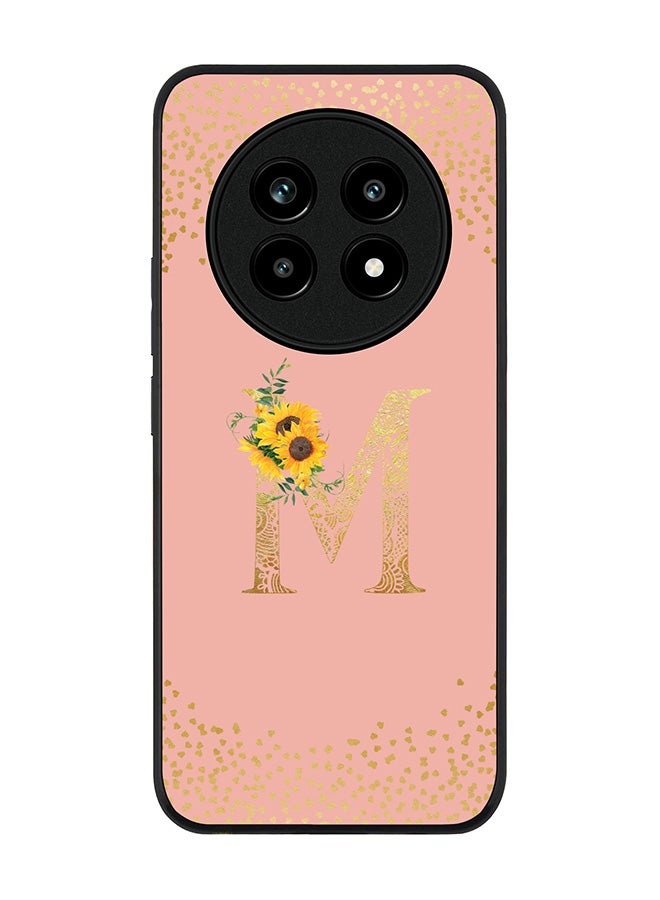 For Realme 13 Pro / 13 Pro+ Case,Slim fit Camera Protection, Shockproof Thin Phone cover  - Custom Floral Monogram - M  (Rose Pink )